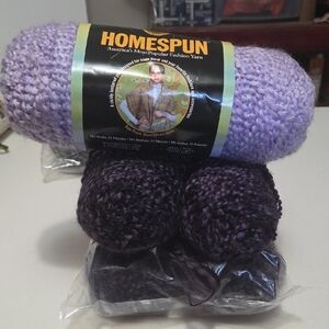 Homespun Purple Yarn Bundle